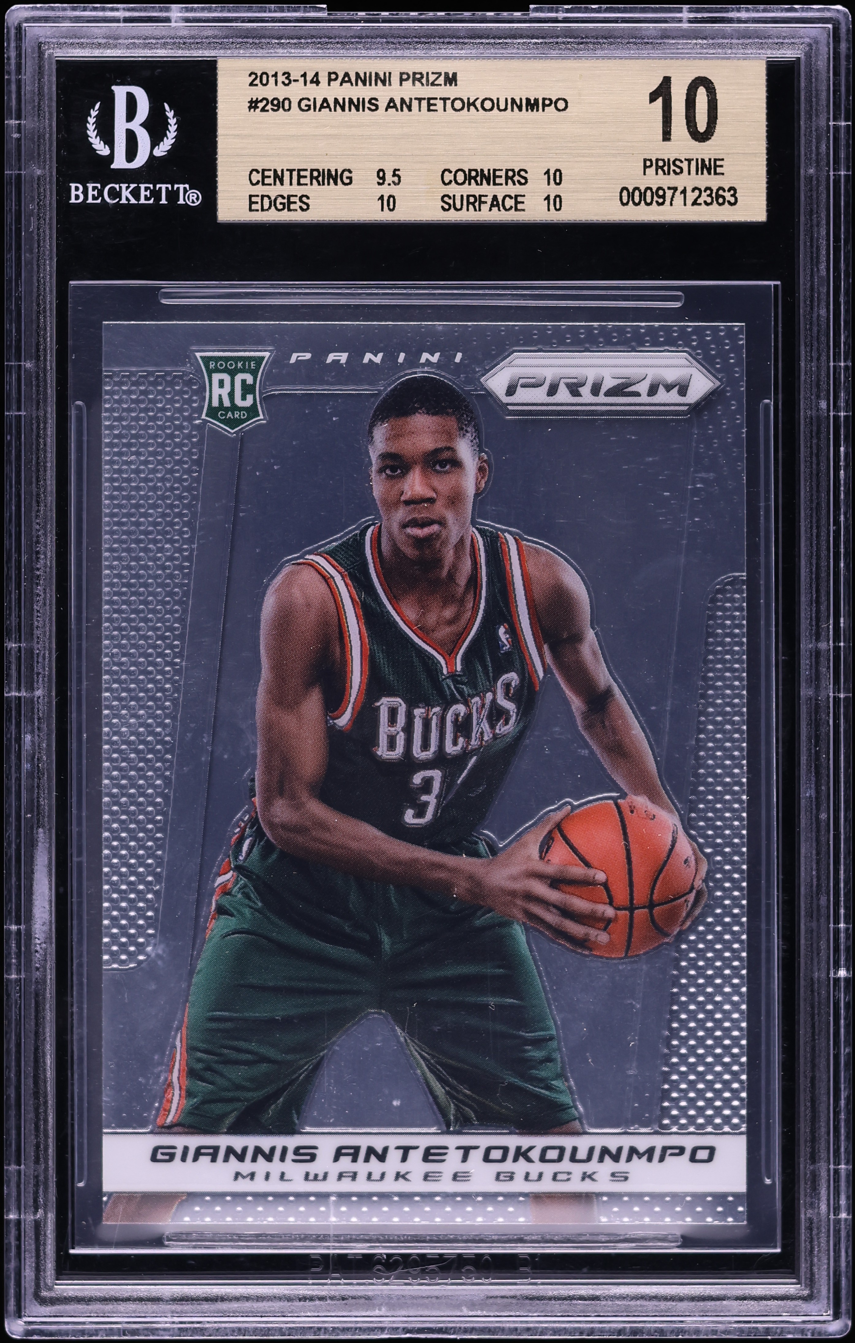 2013 Panini Prizm Giannis Antetokounmpo ROOKIE #290 BGS 10