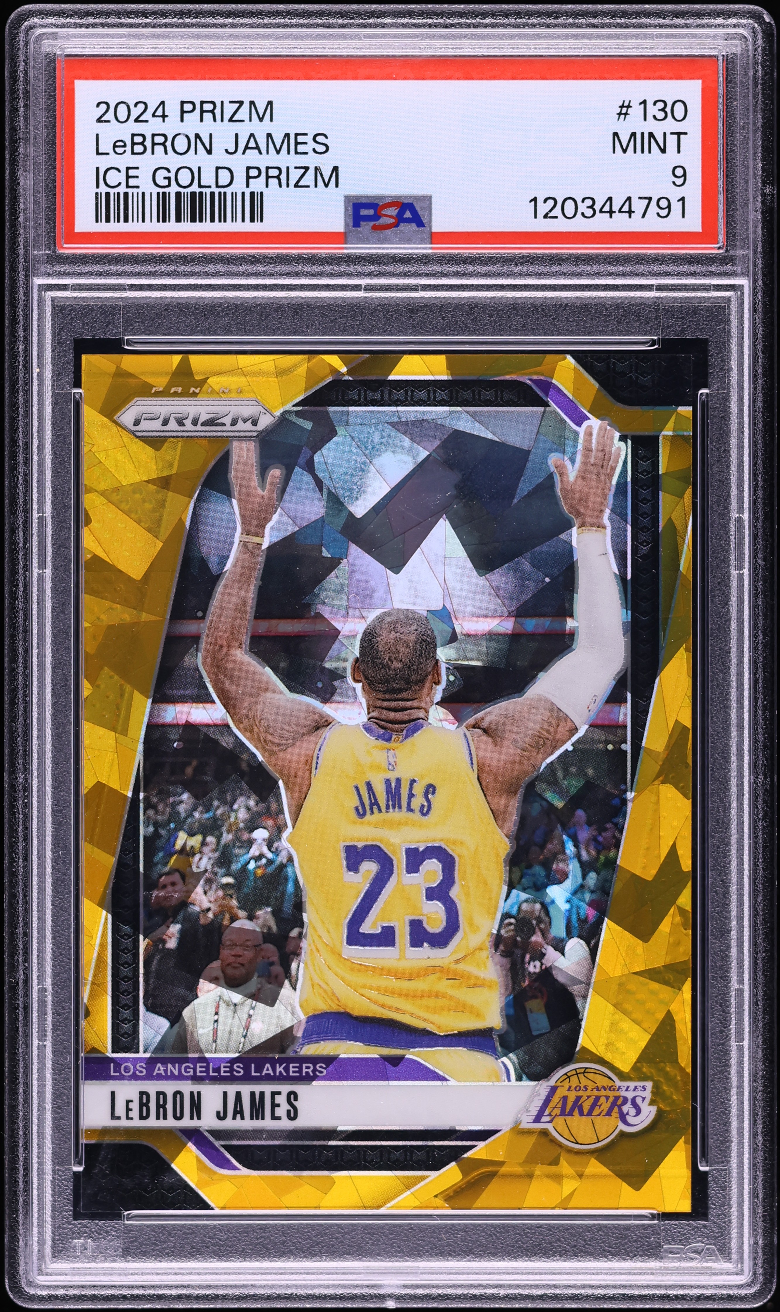 2024 Panini Prizm Gold Ice LeBron James /10 #130 PSA 9 MINT on