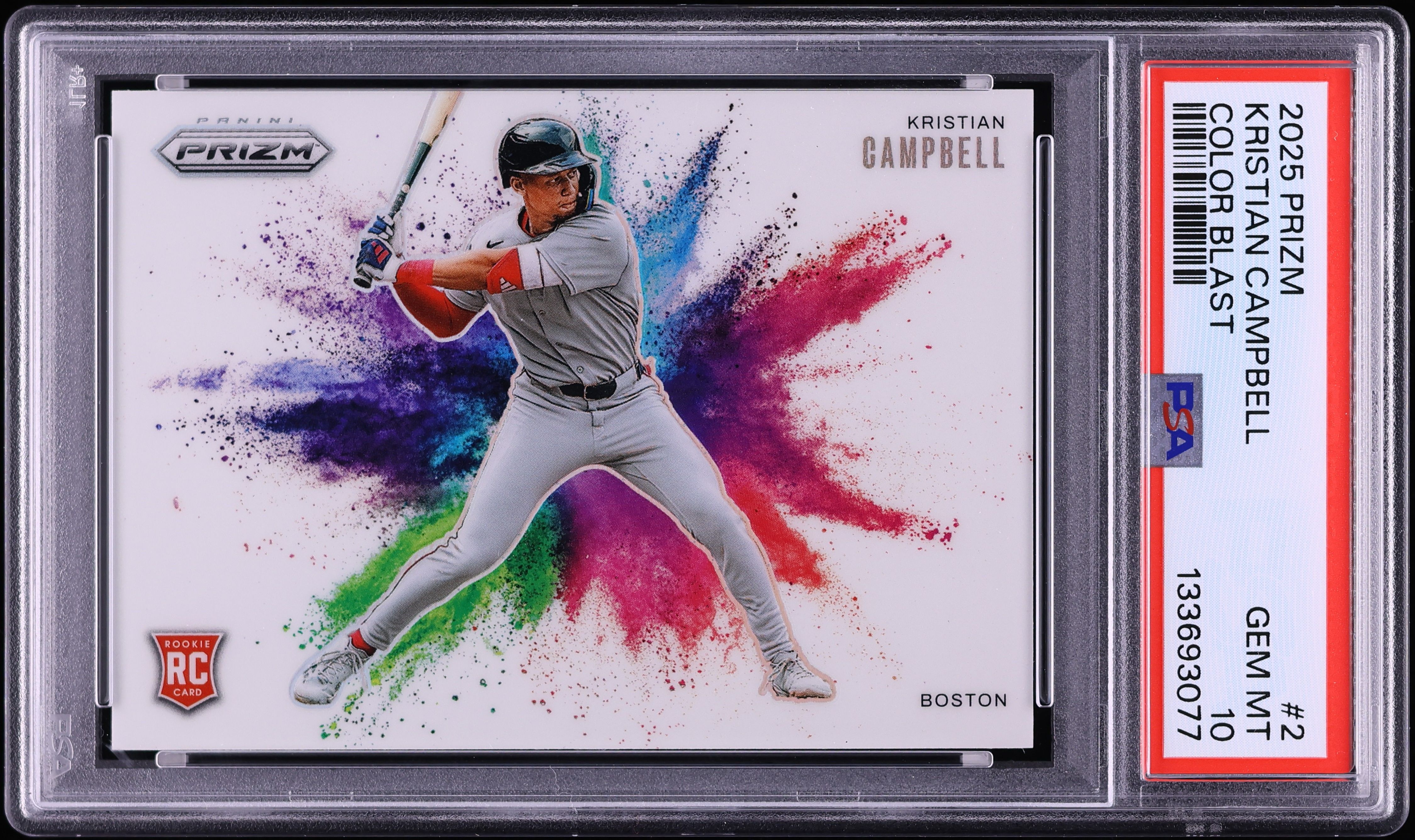 2025 Panini Prizm Color Blast Kristian Campbell ROOKIE #2 PSA 10