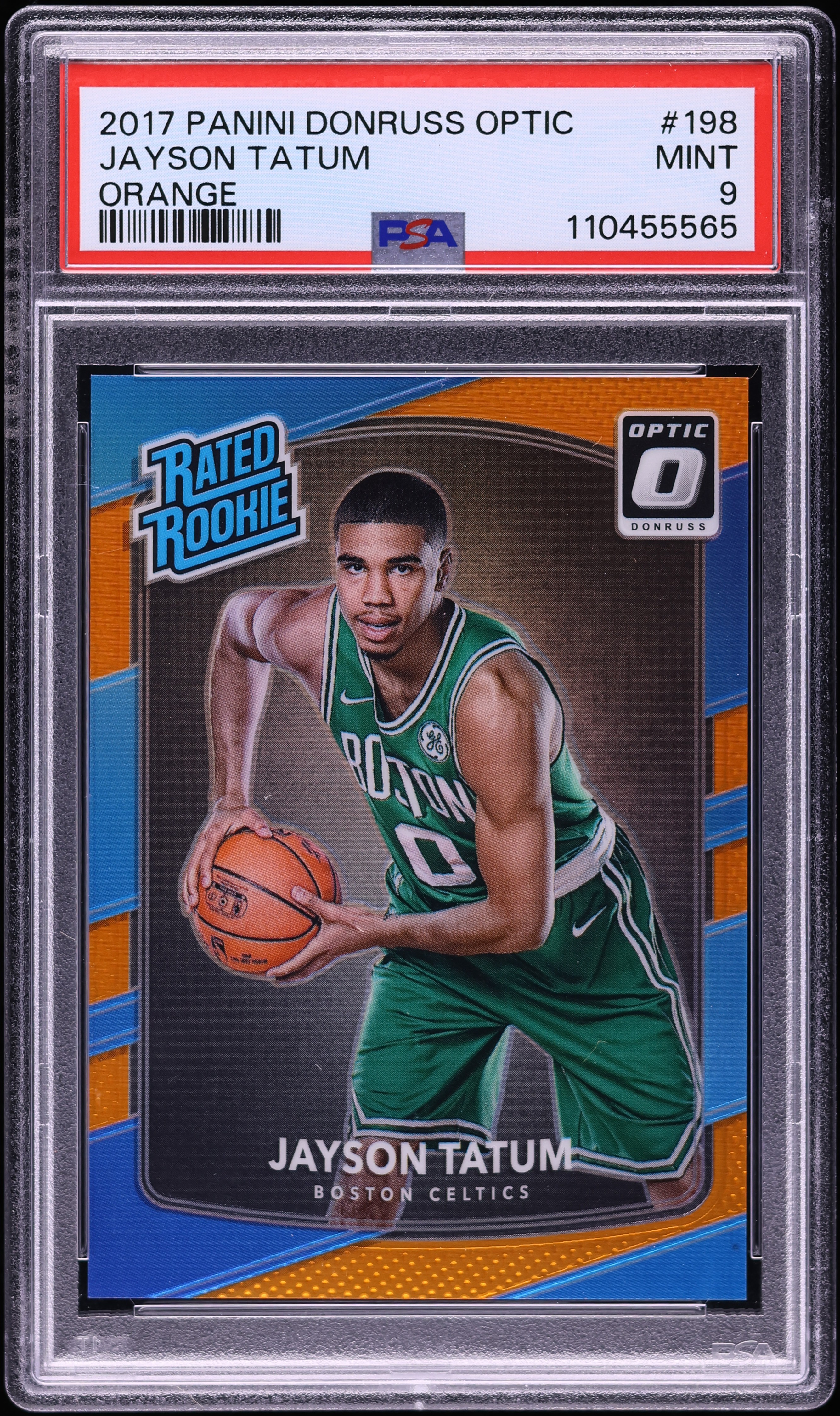 2017 Donruss Optic Orange Jayson Tatum ROOKIE /199 #198 PSA 9 MINT