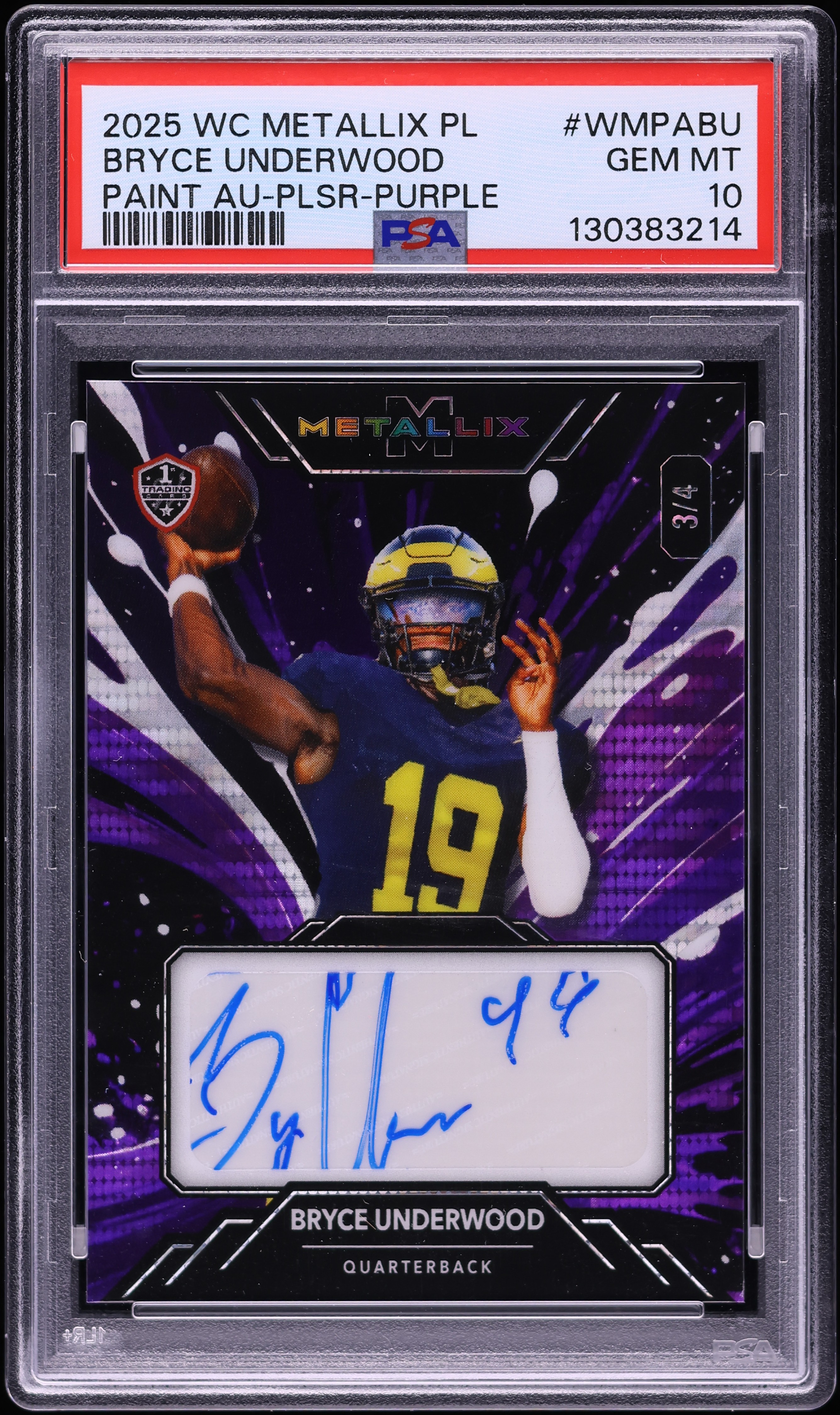 2025 Wild Card Metallix Pro-Look Pulsar Purple Bryce Underwood