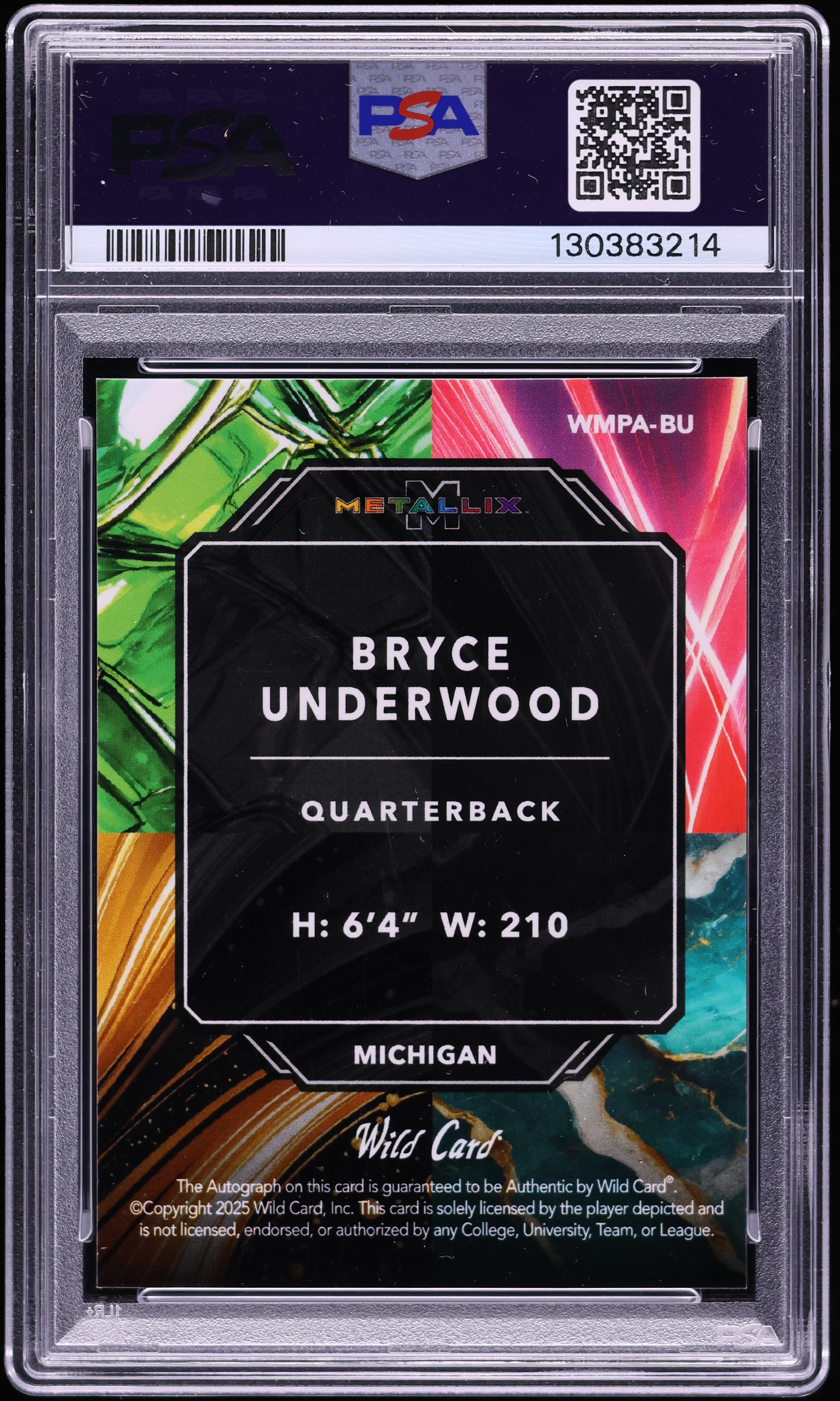 2025 Wild Card Metallix Pro-Look Pulsar Purple Bryce Underwood