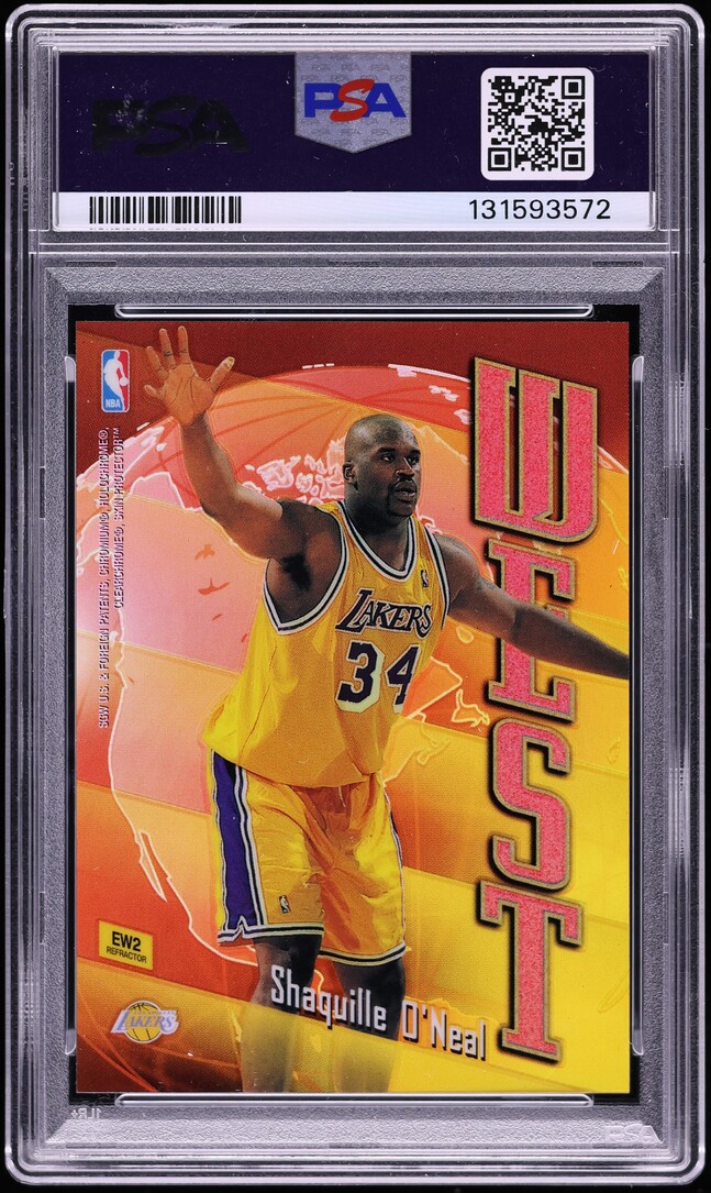 1998 Topps East West Refractor Alozno Mourning Shaquille O'Neal #EW2 PSA 8 NM-MT