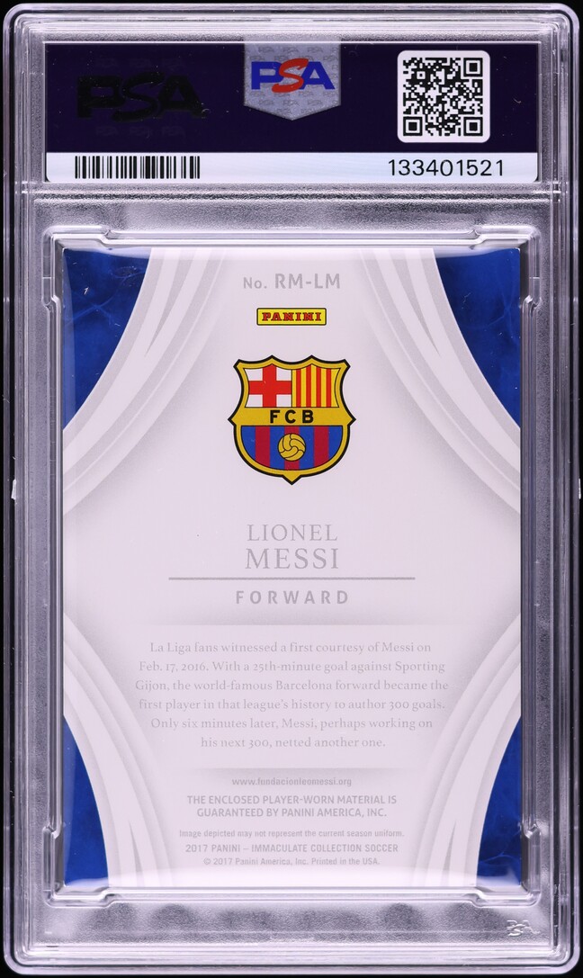 2017 Immaculate Remarkable Lionel Messi PATCH 1/1 #RM-LM PSA 6 EXMT