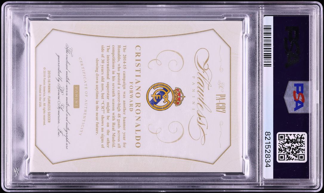 2015 Panini Flawless Ruby Cristiano Ronaldo PATCH AUTO DNA 10 /15 