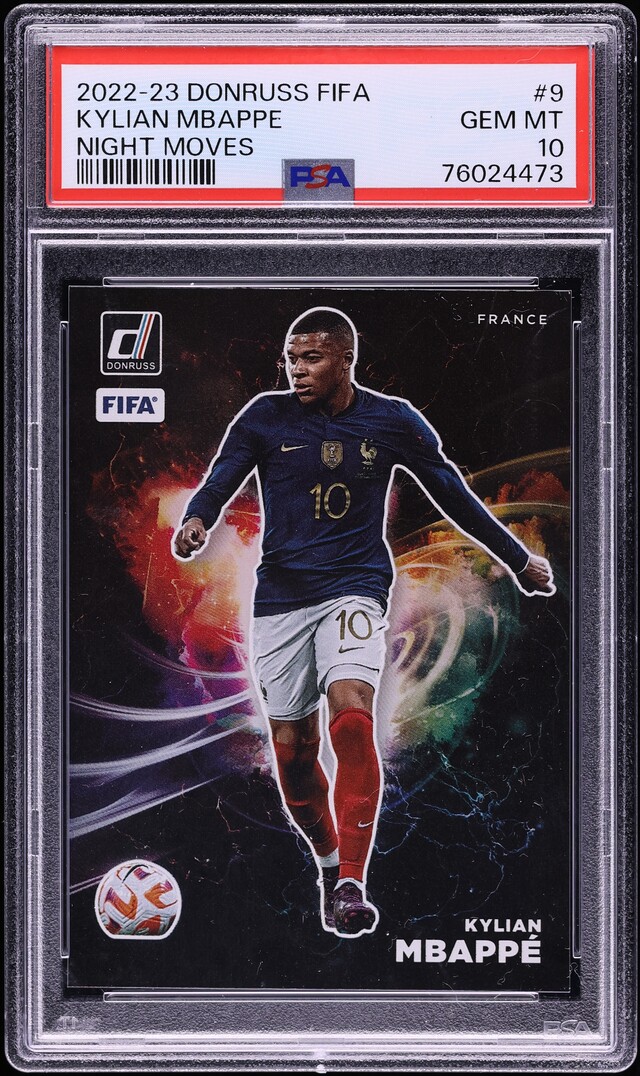 2022 Donruss FIFA Night Moves Kylian Mbappe #9 PSA 10 GEM MINT