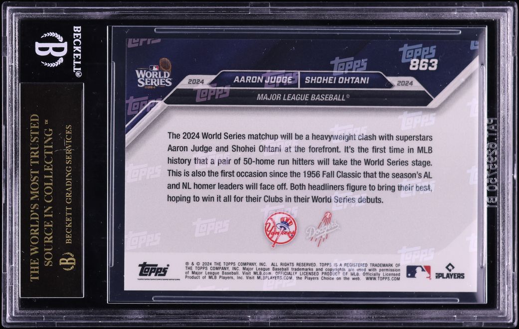 2024 Topps Now Aaron Judge & Shohei Ohtani #863 BGS 10 PRISTINE, BLACK LABEL