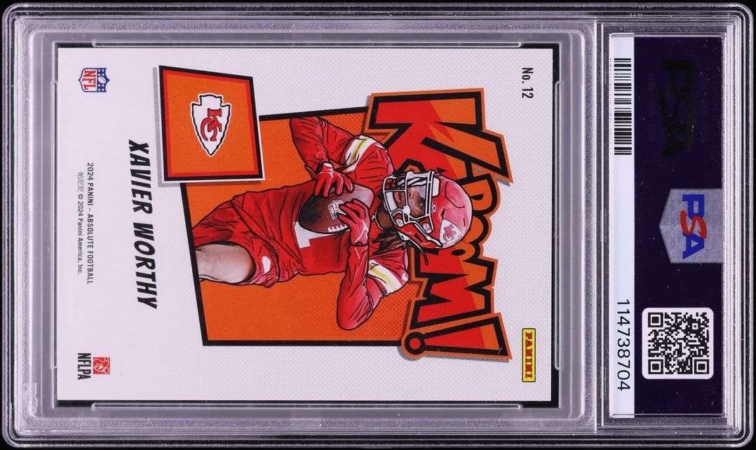 2024 Absolute Kaboom! Horizontal Green Xavier Worthy ROOKIE 1/1 #12 PSA 9 MINT