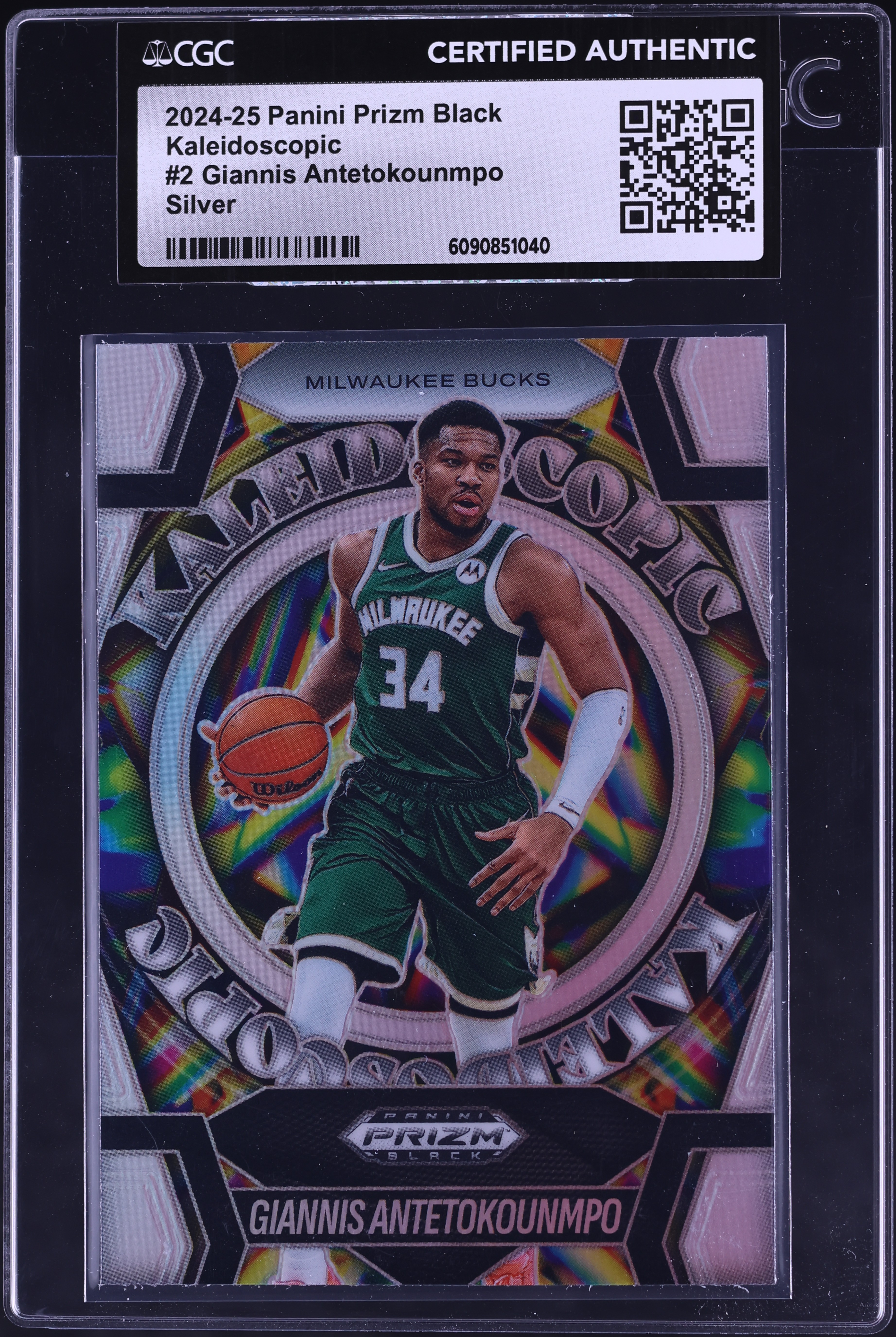 2024 Panini Prizm Black Kaleidoscopic Silver Giannis Antetokounmpo
