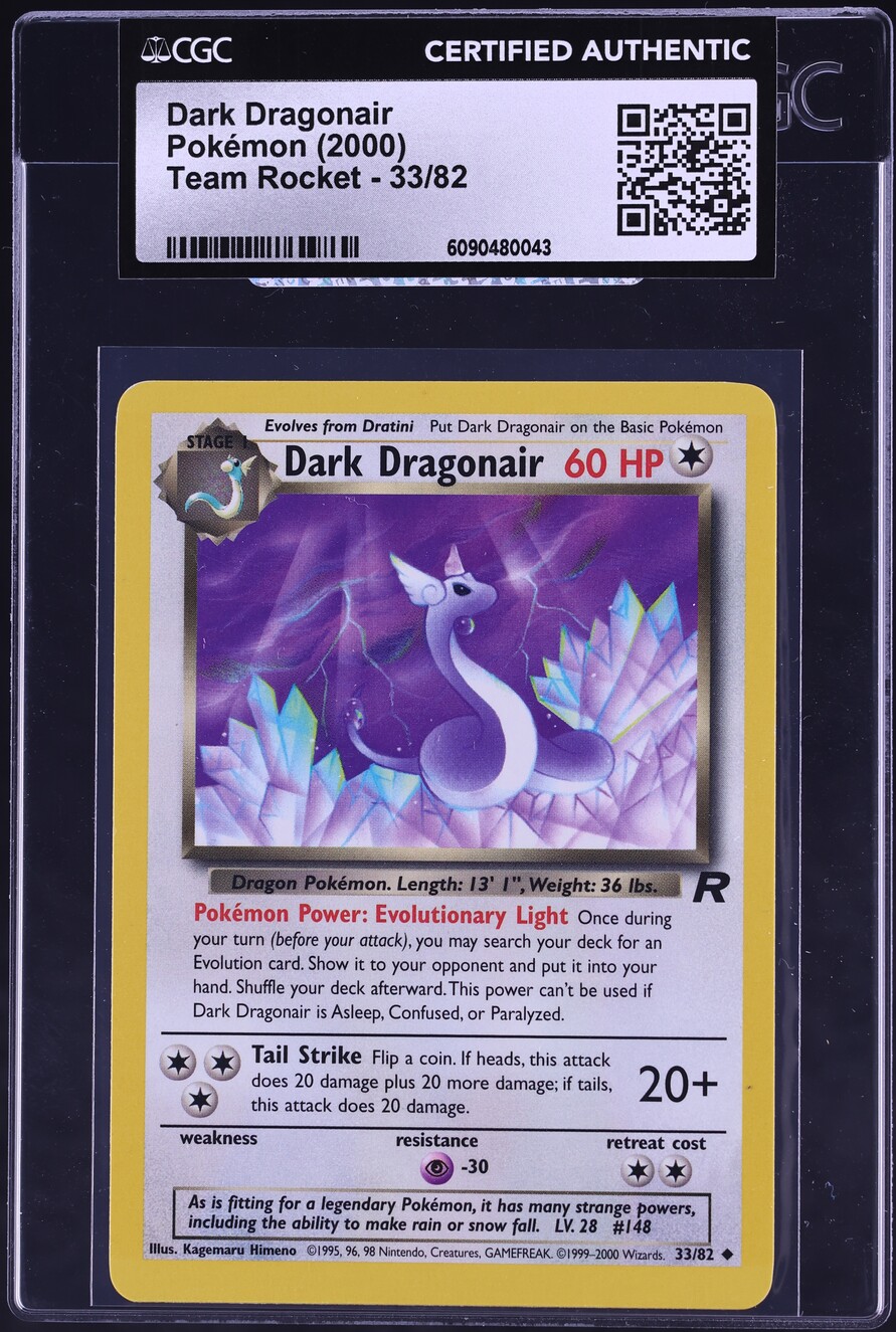 2000 hp pokemon card Dark Gyarados Holo Rare 8/82 Team Rocket Unlimited, 2000, TCG Fire Recharge Pokemon Team Rocket Dark Dragonair