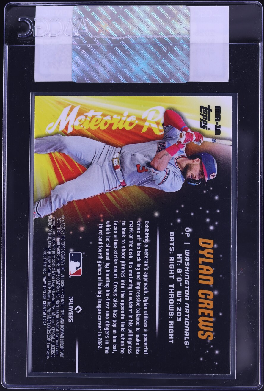 2025 Bowman Chrome Meteoric Rise Dylan Crews ROOKIE #MR-10 CGC AUTH