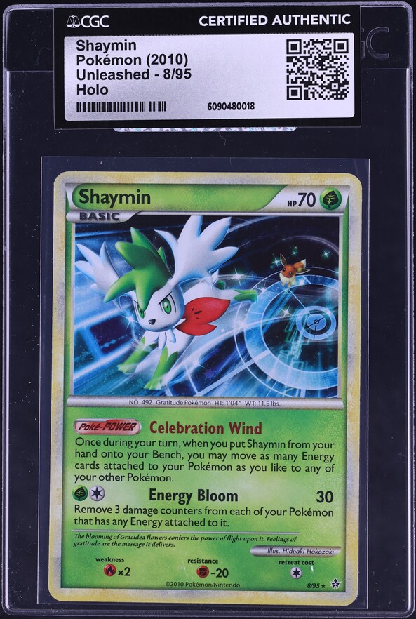 2010 Pokemon HeartGold & SoulSilver Unleashed Holo Shaymin #8 CGC AUTH