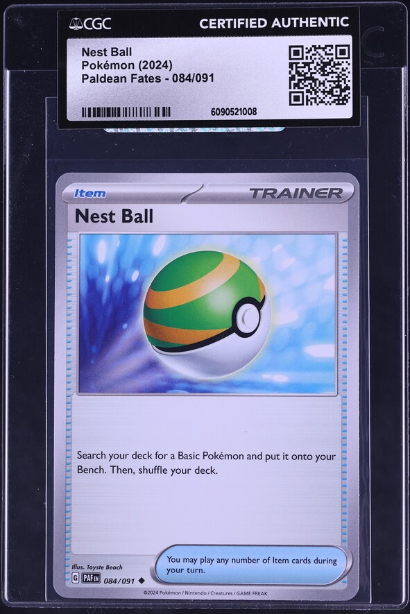 2024 Pokemon Scarlet & Violet Paldean Fates Nest Ball #84 CGC AUTH