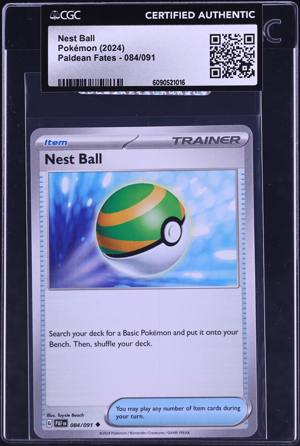 2024 Pokemon Scarlet & Violet Paldean Fates Nest Ball #84 CGC AUTH