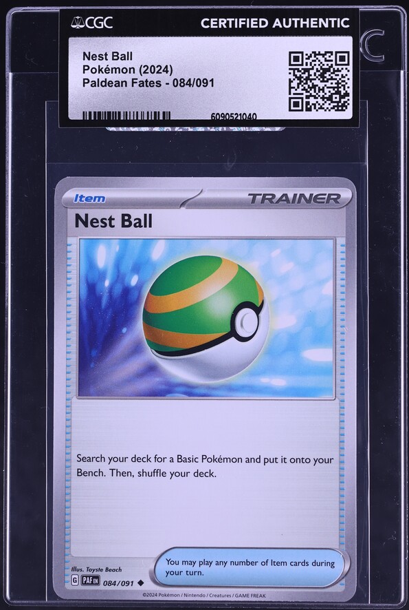 2024 Pokemon Scarlet & Violet Paldean Fates Nest Ball #84 CGC AUTH