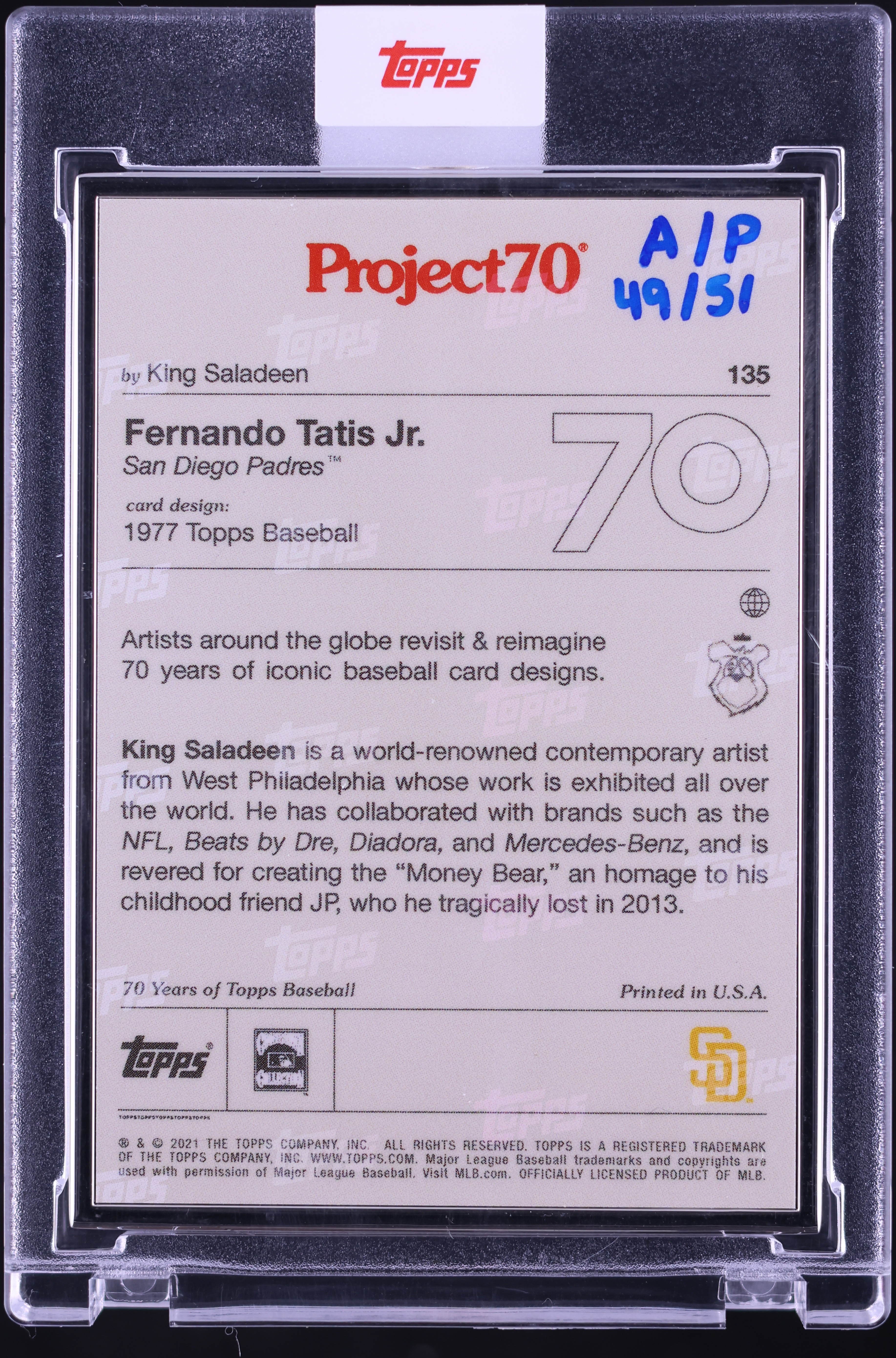 2021 Topps Project 70 By King Saladeen Artist Proof Fernando Tatis