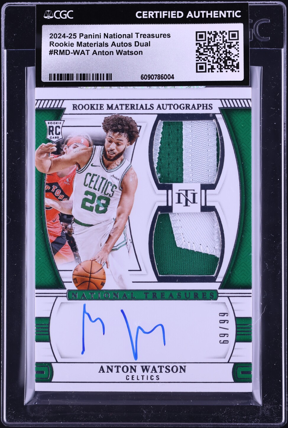 2024 National Treasures Dual Anton Watson ROOKIE PATCH AUTO /99 #RMD-WAT CGC AUTH