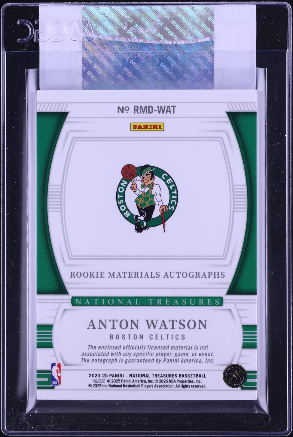 2024 National Treasures Dual Anton Watson ROOKIE PATCH AUTO /99 #RMD-WAT CGC AUTH
