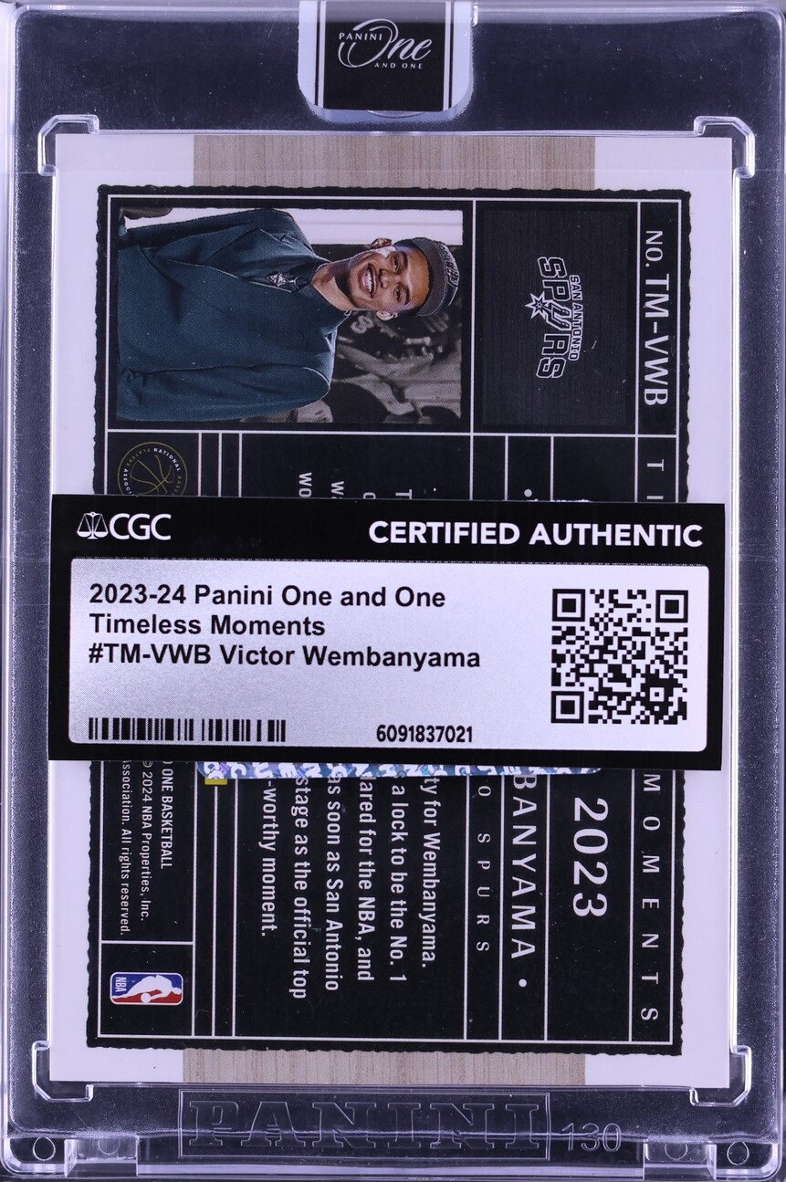 2023 Panini One And One Timeless Moments Victor Wembanyama ROOKIE /99 #TM-VWB CGC AUTH