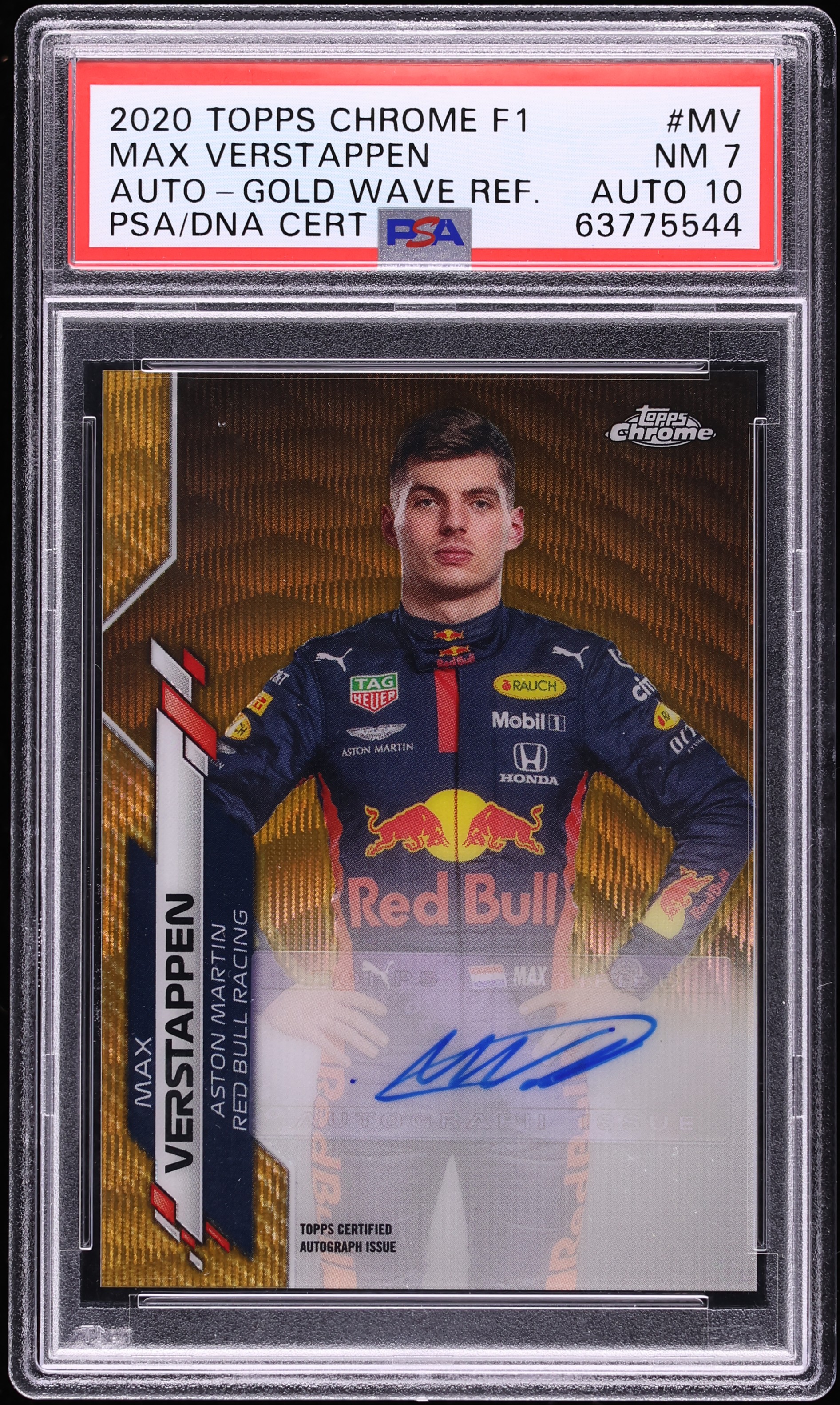 2020 Topps Chrome Formula 1 F1 Gold Wave Max Verstappen AUTO DNA