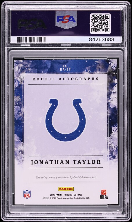 2020 Panini Origins Jonathan Taylor ROOKIE AUTO #RAJT PSA 8 NM-MT