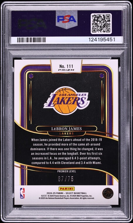 2024 Select Premier Level Neon Green Prizm LeBron James /75 #111