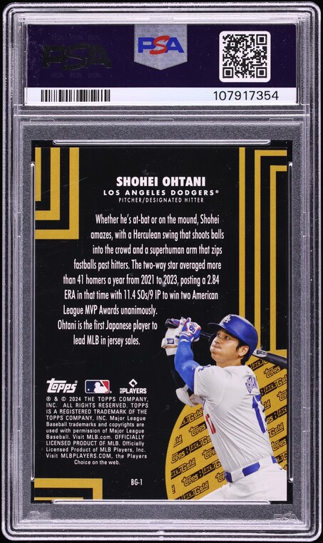 2024 Topps Update Topps Black Gold Black Shohei Ohtani /299 #BG-1 PSA 10 GEM MINT
