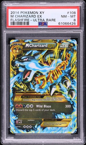 2014 Pokemon XY Flashfire Full Art M Charizard EX #108 PSA 8 NM-MT
