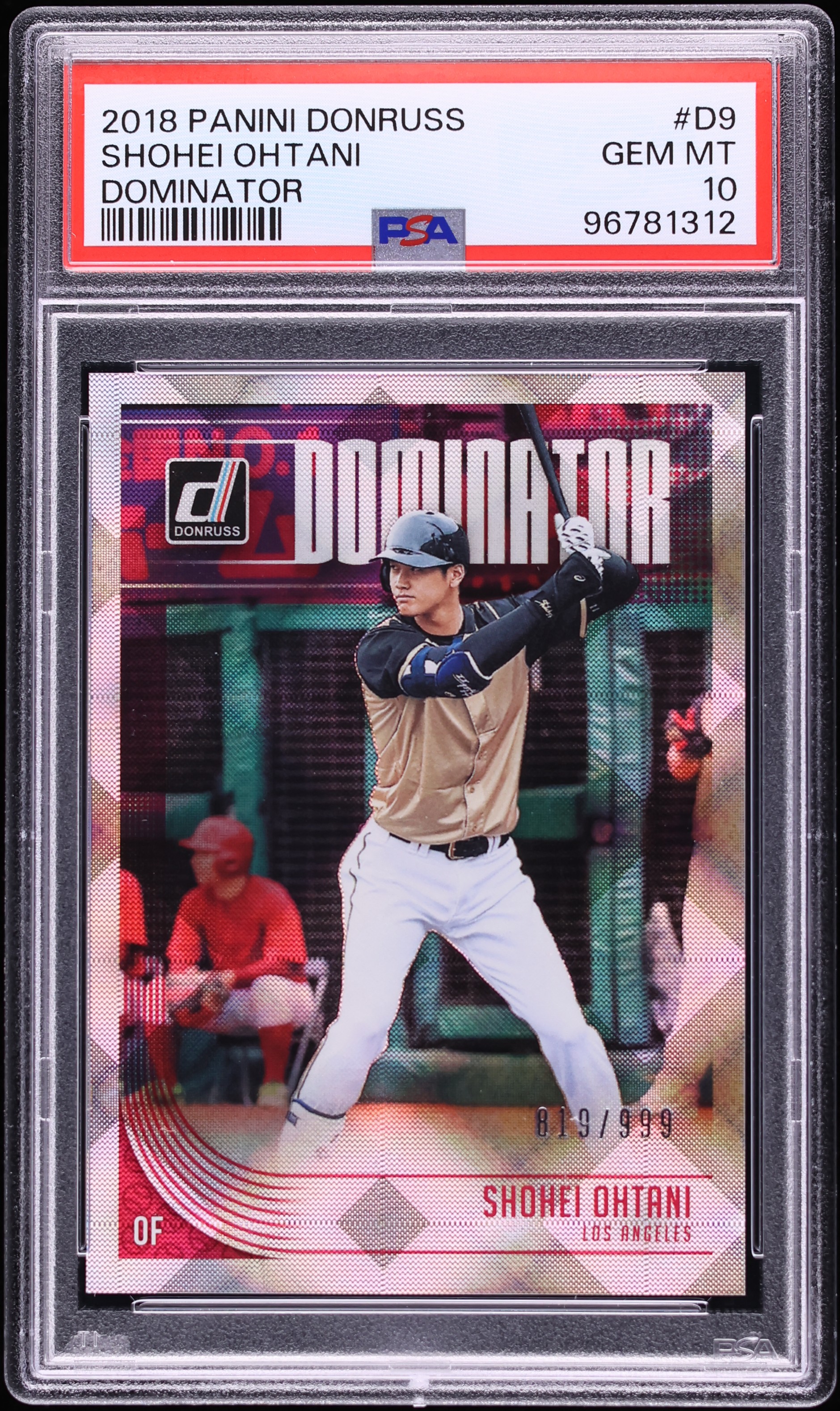 2018 Donruss Dominator Shohei Ohtani ROOKIE /999 #D9 PSA 10 GEM