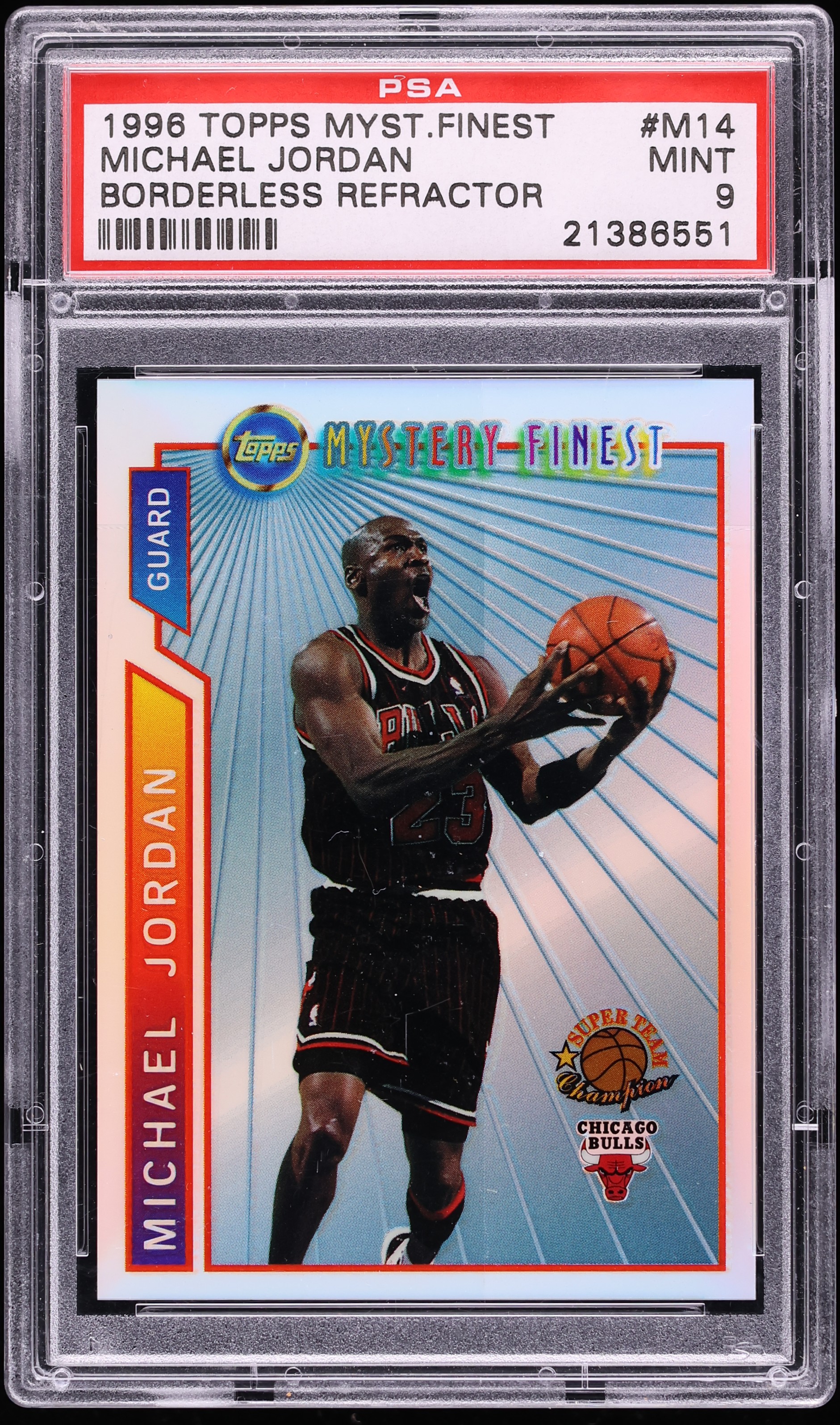 1996 Topps Mystery Finest Borderless Refractor Michael Jordan #M14 