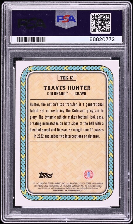 2023 Bowman Chrome University The Big Kahuna Travis Hunter ROOKIE #TBK-12 PSA 10 GEM MINT