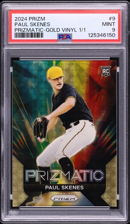 2024 Panini Prizm Prizmatic Gold Vinyl Paul Skenes ROOKIE 1/1 #9 PSA 9 MINT