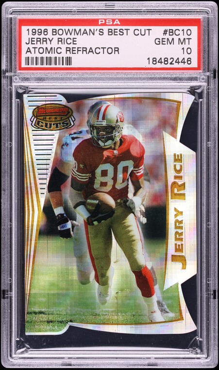 1996 Bowman's Best Cut Atomic Refractor Jerry Rice #BC10 PSA 10 GEM MINT
