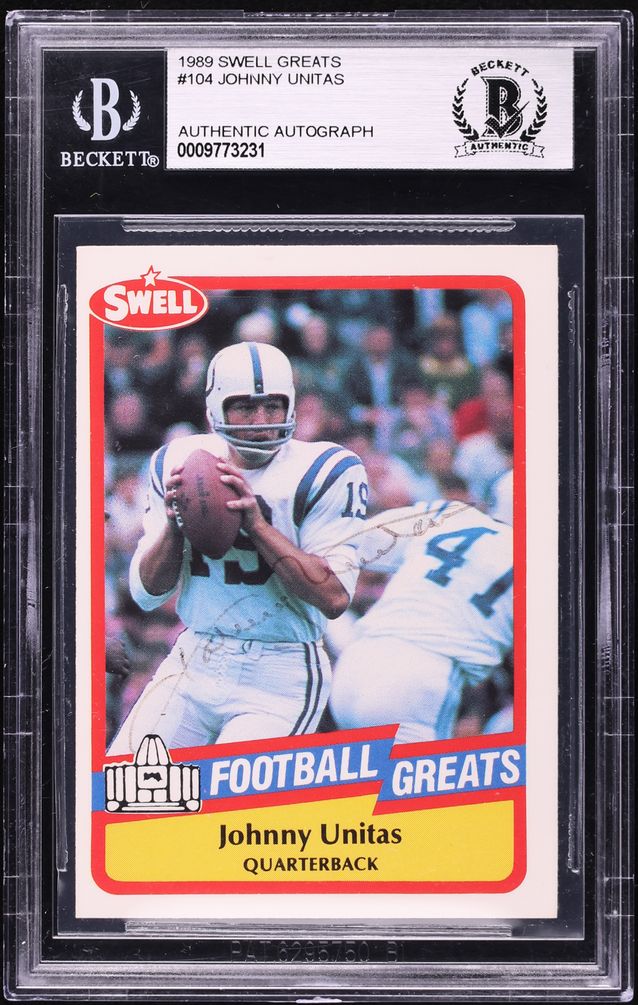 1989 Swell Greats Johnny Unitas #104 BGS AUTH