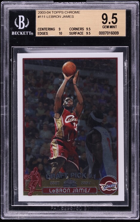 2003 Topps Chrome LeBron James ROOKIE #111 BGS 9.5 GEM MINT
