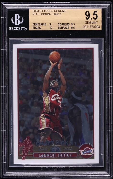 2003 Topps Chrome LeBron James ROOKIE #111 BGS 9.5 GEM MINT