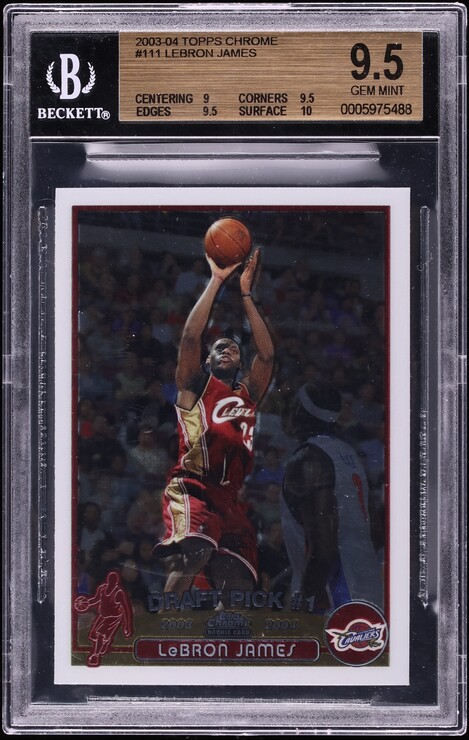 2003 Topps Chrome LeBron James ROOKIE #111 BGS 9.5 GEM MINT
