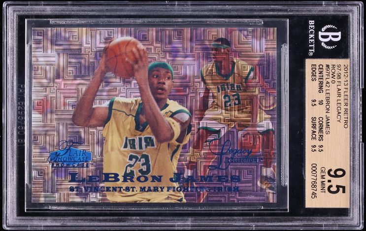 2012 Fleer Retro '97 Flair Legacy Row 0 LeBron James /100 BGS 9.5 GEM MINT