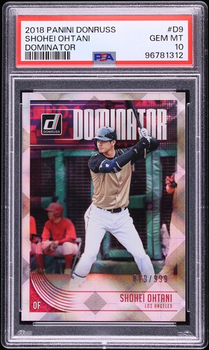 2018 Donruss Dominator Shohei Ohtani ROOKIE /999 #D9 PSA 10 GEM