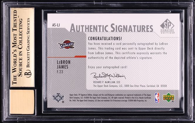 2003 SP Signature Edition LeBron James ROOKIE AUTO #AS-LJ BGS 9.5