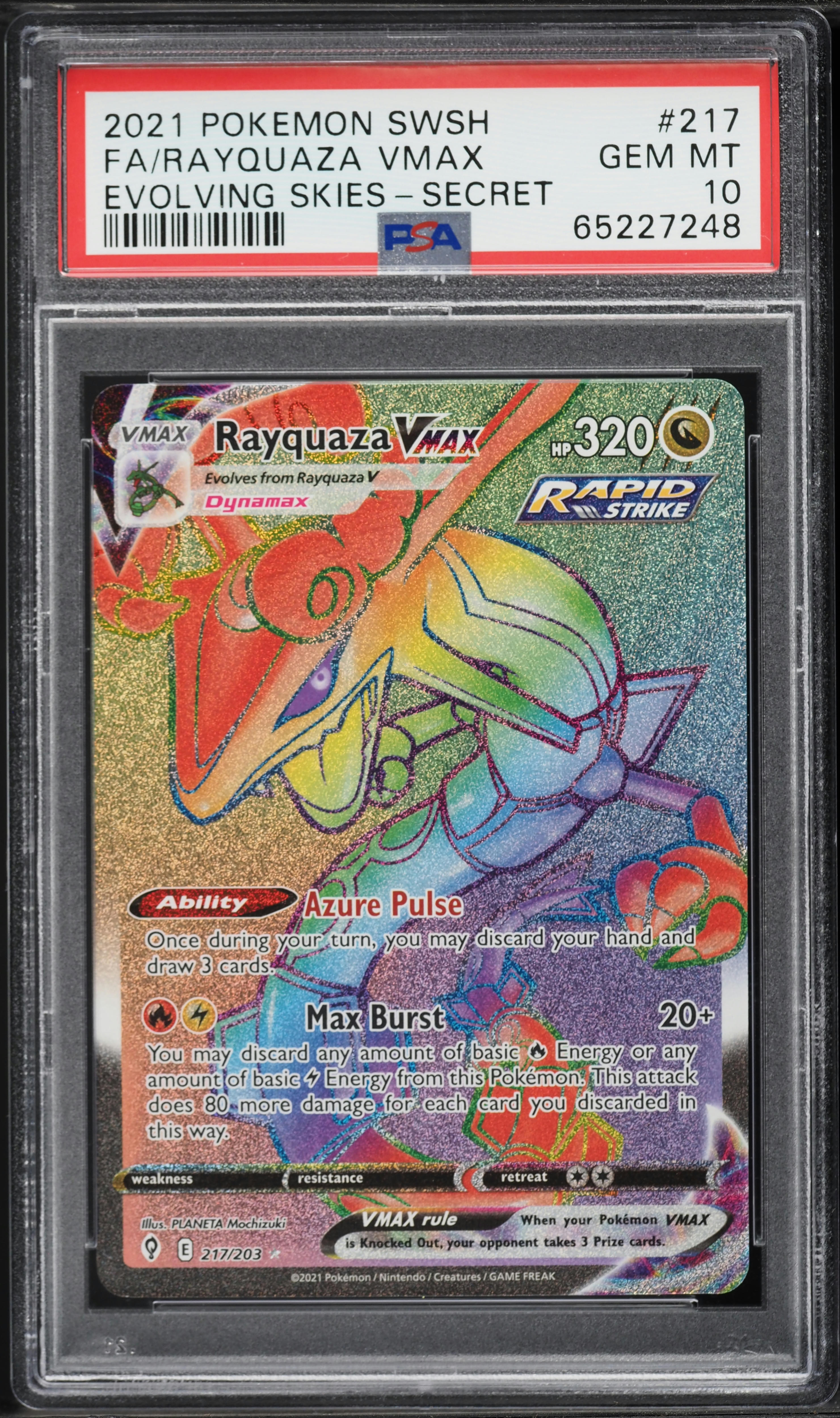 2021 Pokemon Sword & Shield Evolving Skies Rainbow Rare Rayquaza
