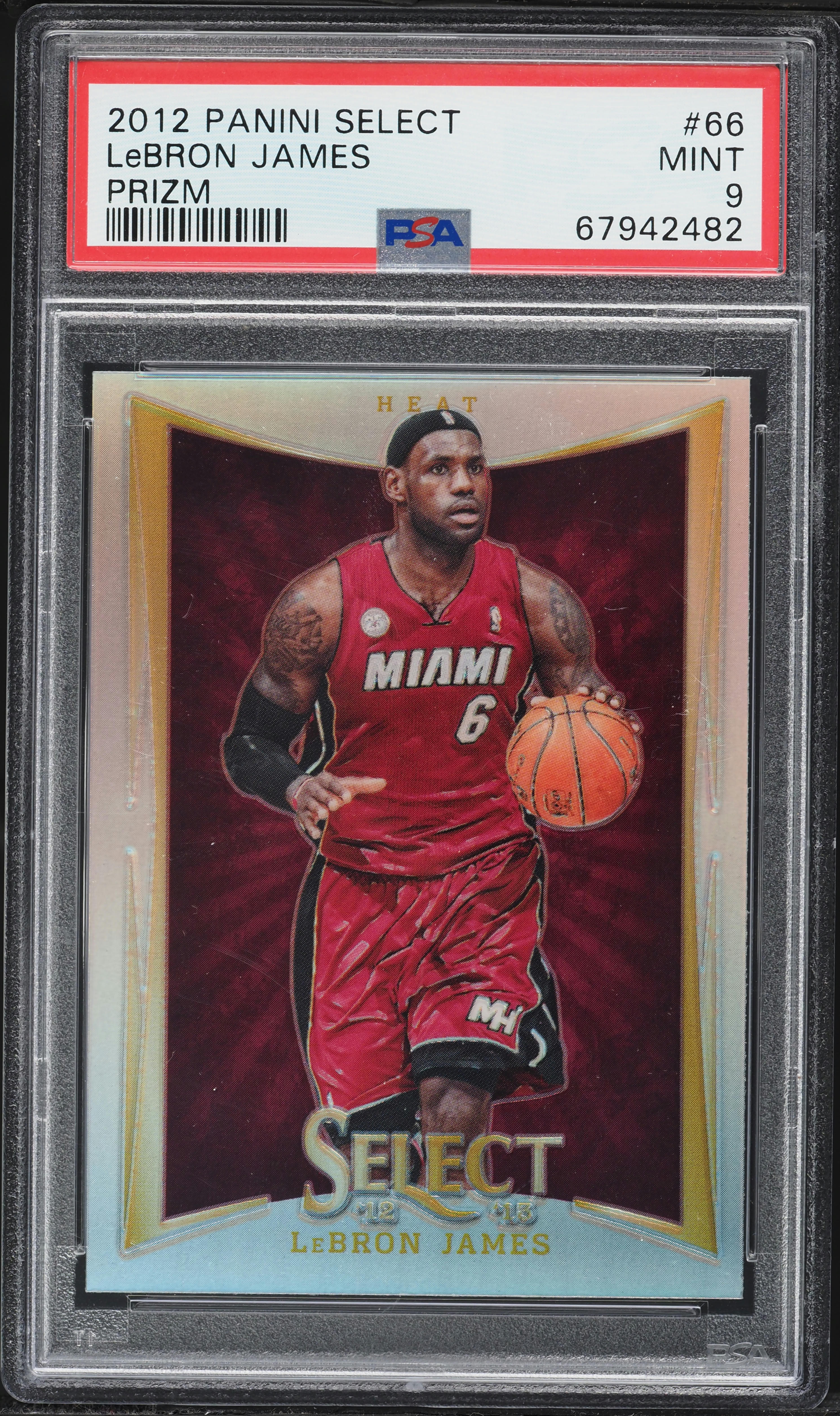 2012 Select Prizm LeBron James #66 PSA 9 MINT on Fanatics Collect