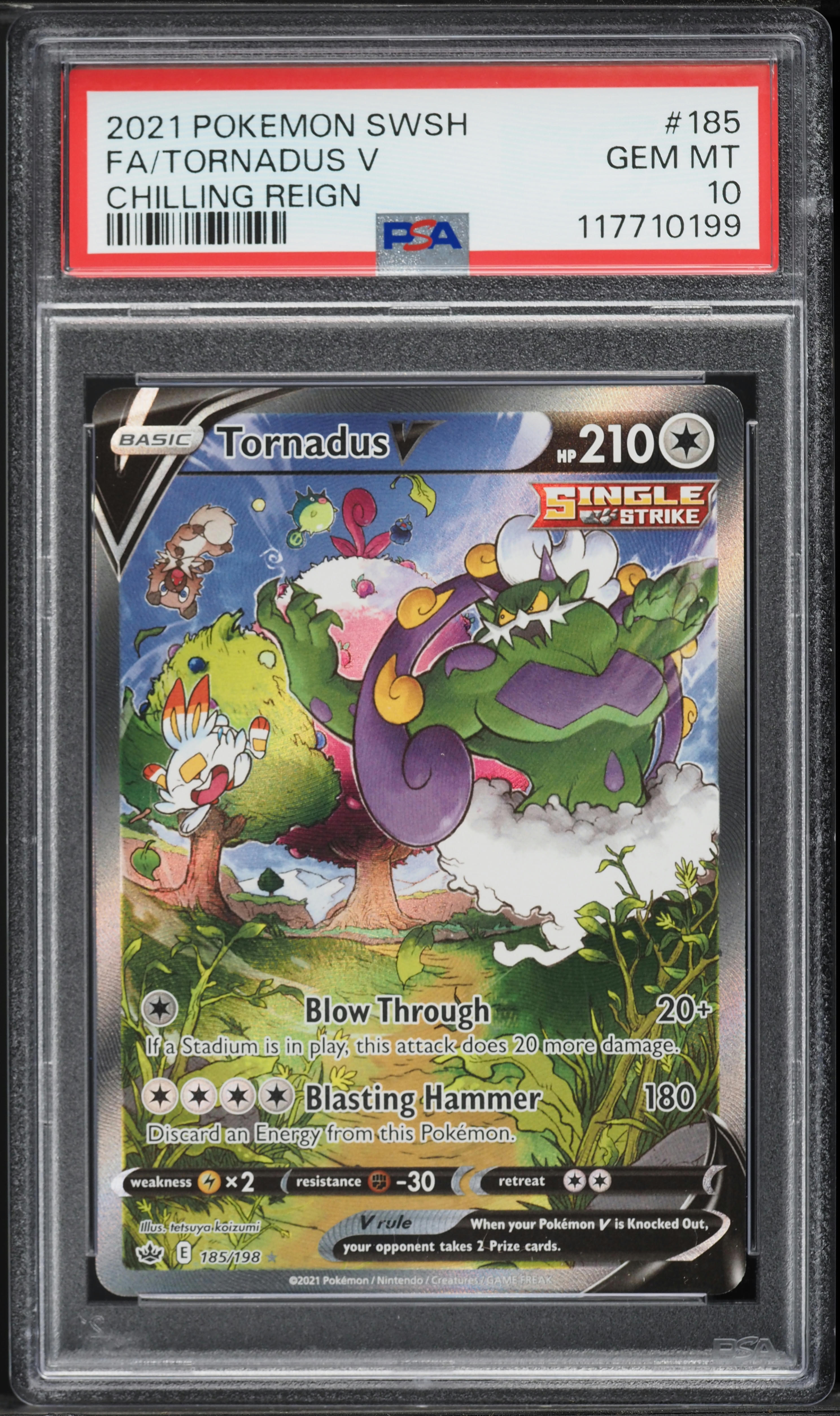 2021 Pokemon Sword & Shield Chilling Reign Alt Art Tornadus V #185