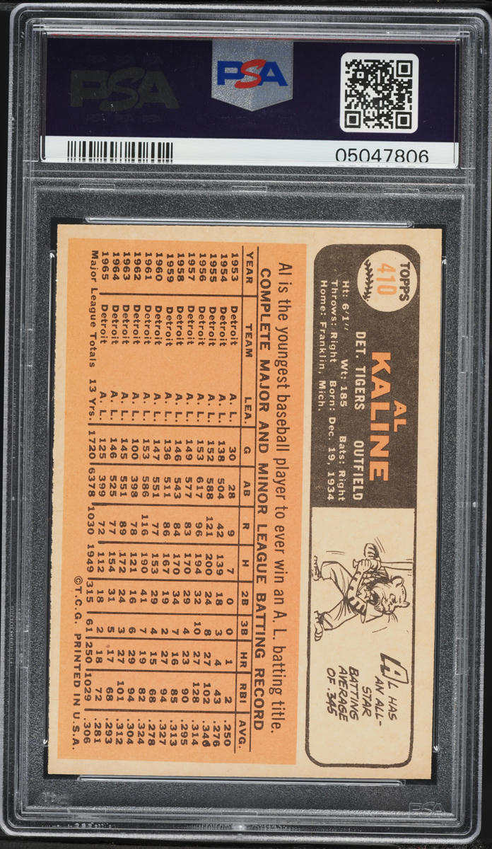 1966 Topps Al Kaline #410 PSA 9 MINT