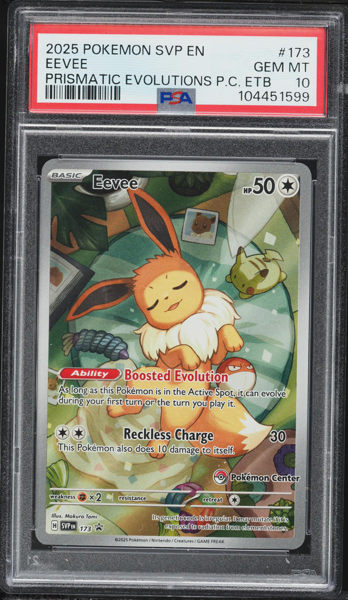 2025 Pokemon Scarlet & Violet Promo Prismatic Evolutions ETB Full Art Eevee #173 PSA 10 GEM