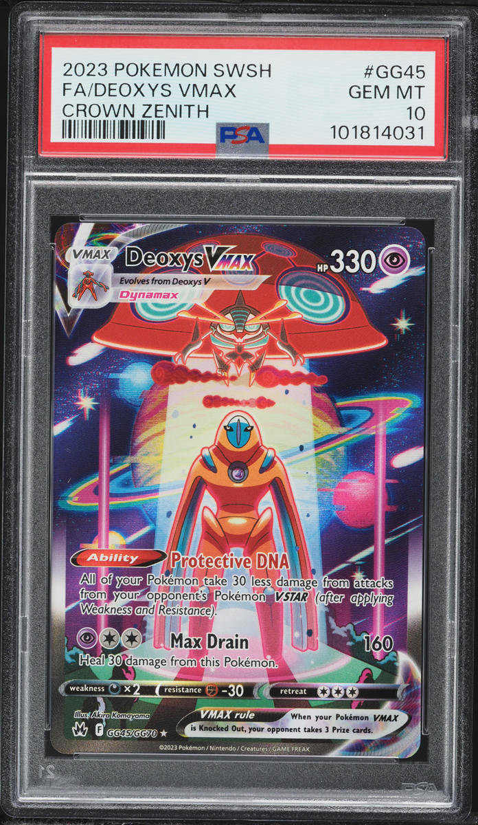 2023 Pokemon Sword & Shield Crown Zenith Full Art Deoxys VMAX #GG45 PSA 10 GEM MINT