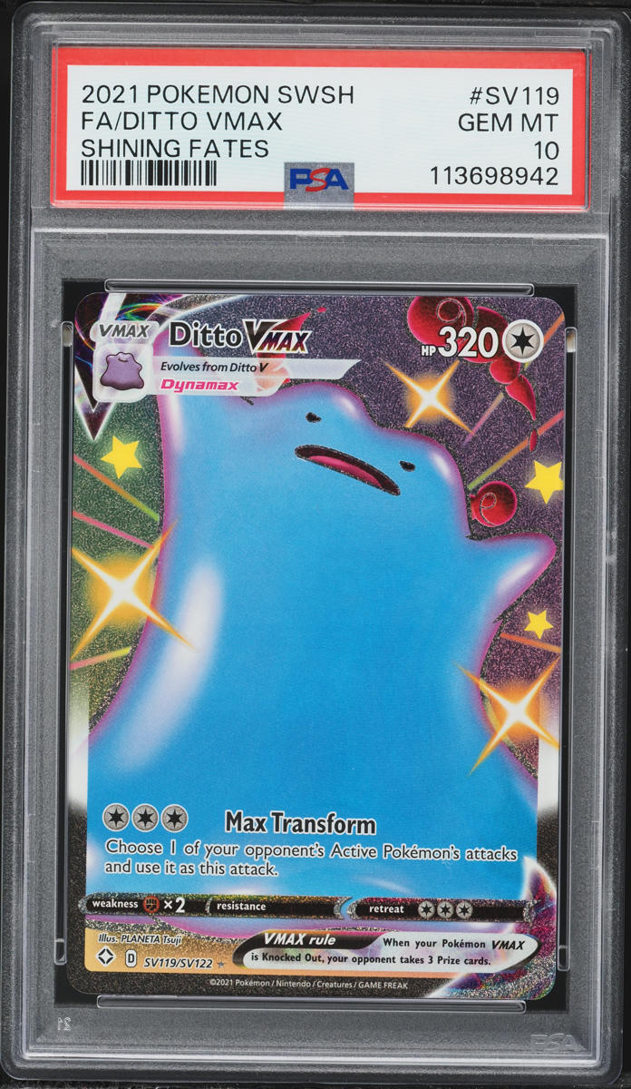 2021 Pokemon Sword & Shield Shining Fates Shiny Ditto VMAX #SV119 PSA 10 GEM MINT