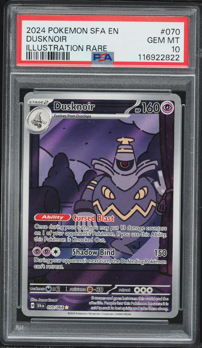 2024 Pokemon Scarlet & Violet Shrouded Fable Illustration Rare Dusknoir #70 PSA 10 GEM MINT