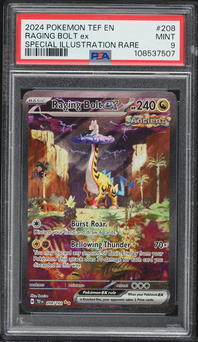 2024 Pokemon Scarlet & Violet Temporal Forces SIR Raging Bolt ex #208 PSA 9 MINT