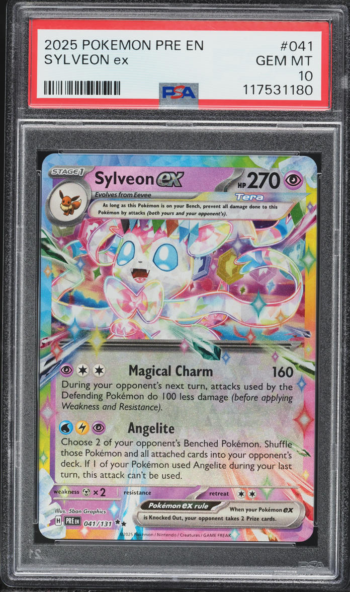 2025 Pokemon Scarlet & Violet Prismatic Evolutions Sylveon ex #41 PSA 10 GEM MINT